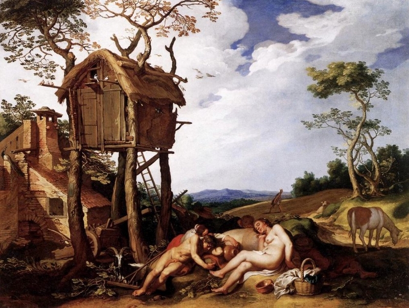 Abraham Bloemaert, Landschaft mit dem Gleichnis vom Unkraut unter dem Weizen